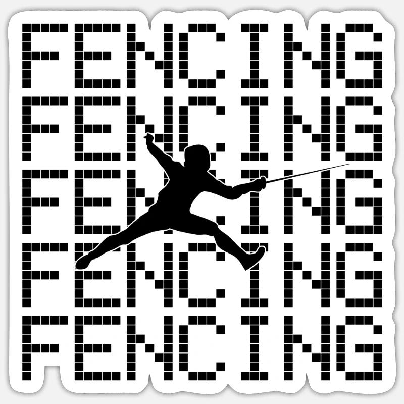 Fencing - Sticker size S (10 x 10 cm) - white matte