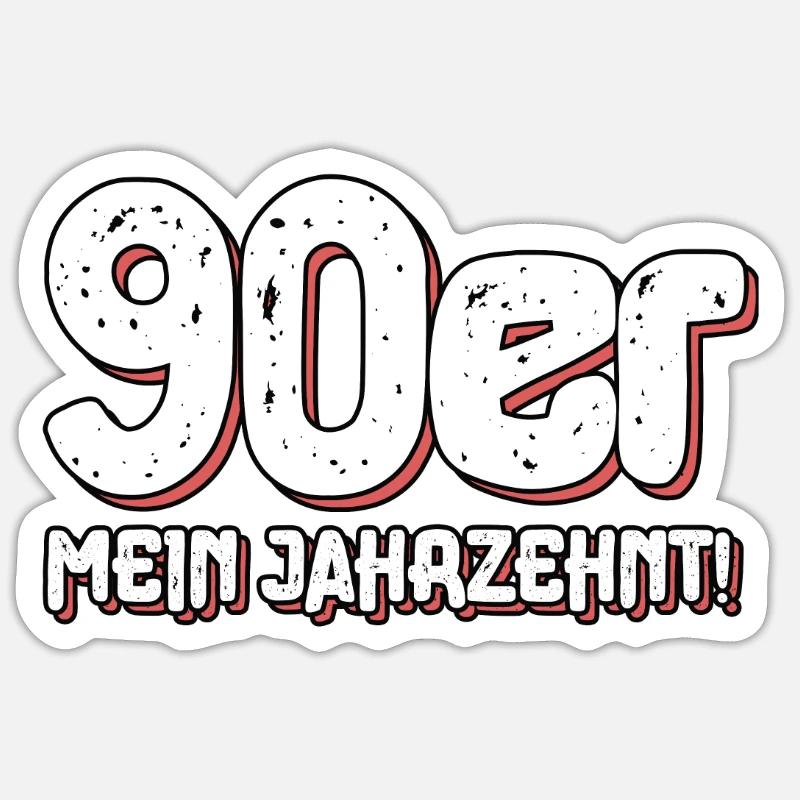 nineties - Sticker size S (10 x 10 cm) - white matte