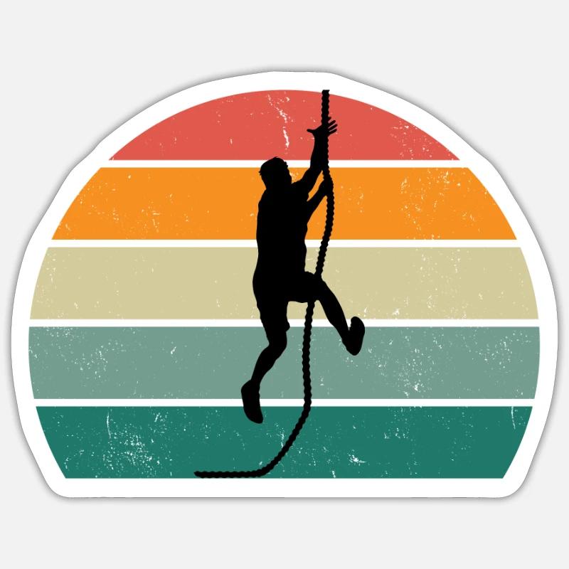 Grimpeur Grimpeur Bloc Escalade - Sticker taille S (10 x 10 cm) - blanc mat