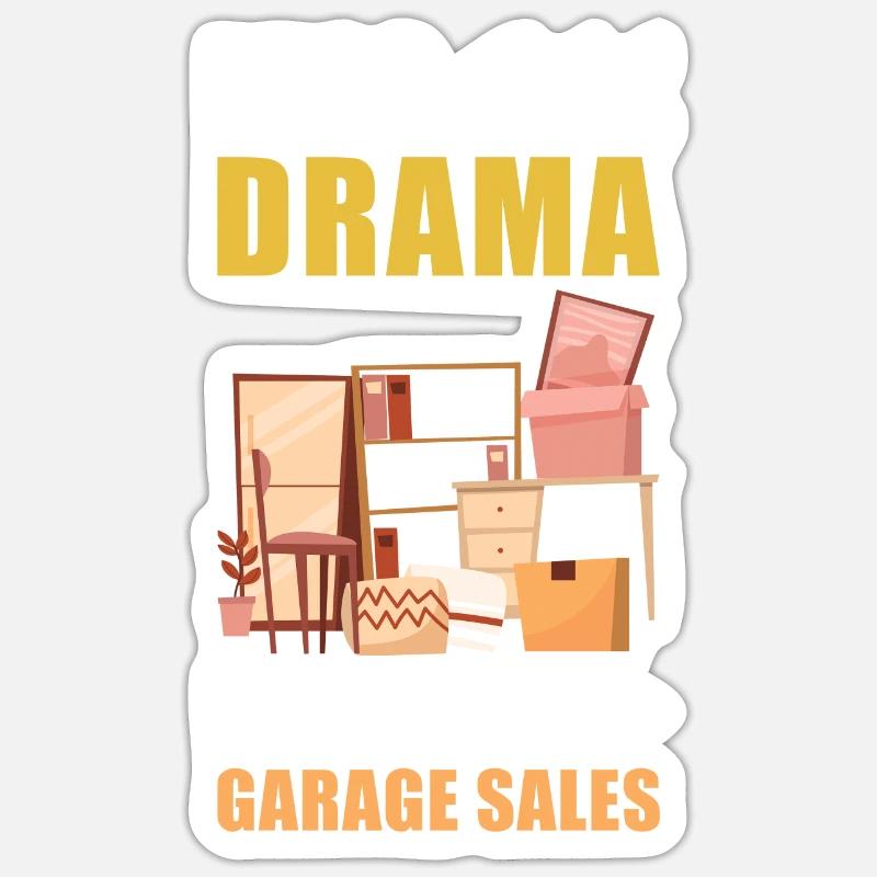 Slogan de vente de garage Sticker taille S (10 x 10 cm)