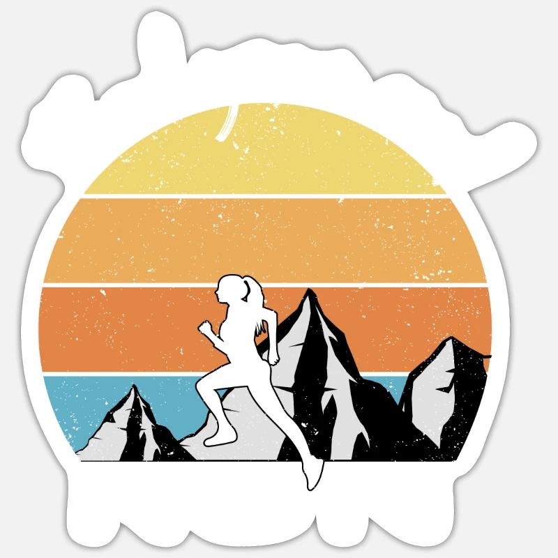 Trail Running - Sticker size S (10 x 10 cm) - white matte