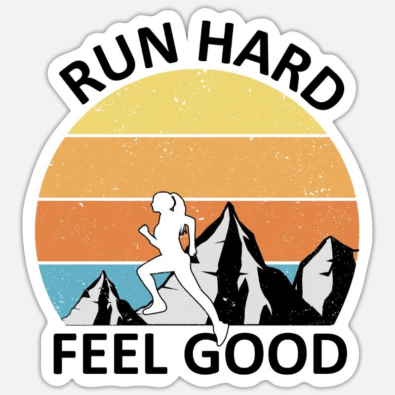 Trail Running - Sticker taille S (10 x 10 cm) - blanc mat