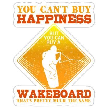 Wakeboard | Vous ne pouvez pas faire de chance - Sticker taille S (10 x 10 cm) - blanc mat - Devant
