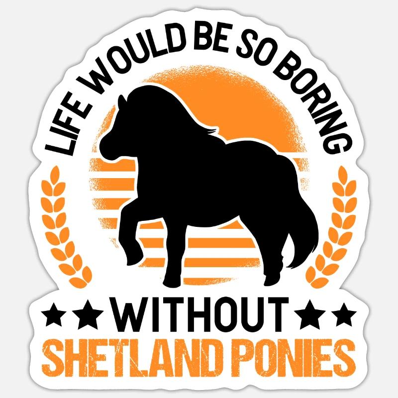 Shetland Pony Geschenk Shetty - Sticker Größe S (10 x 10 cm) - Mattweiß