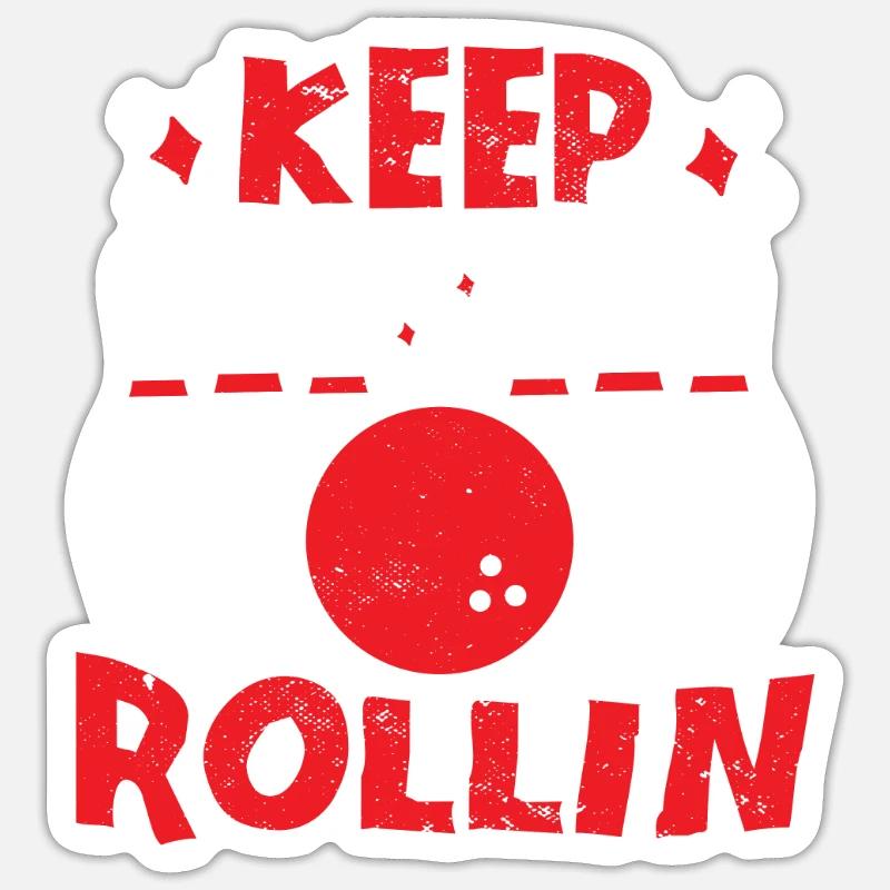 Bowling Bowlingkugel Bowlingbahn Strike - Sticker Größe S (10 x 10 cm) - Mattweiß