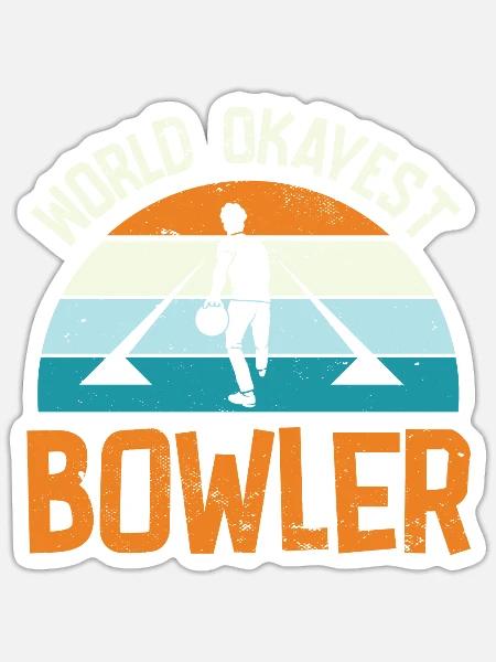 Bowling Bowlingkugel Bowlingbahn Strike - Sticker Größe S (10 x 10 cm) - Mattweiß