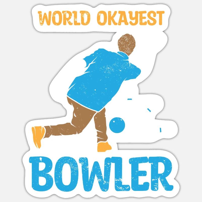 Bowling Bowlingkugel Bowlingbahn Strike - Sticker Größe S (10 x 10 cm) - Mattweiß