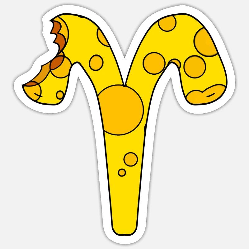 Sternzeichen Widder - Sticker Größe S (10 x 10 cm) - Mattweiß
