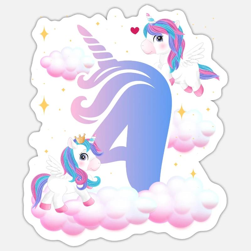 4. Geburtstag | Einhorn Geburtstag | Einhorn Sticker Größe S (10 x 10 cm)