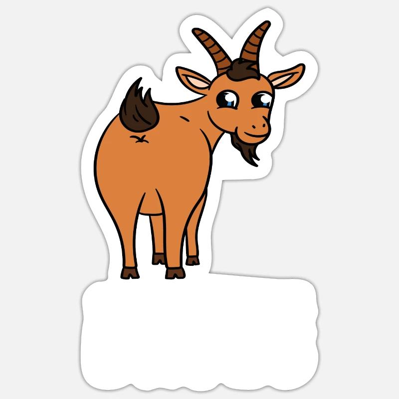 Chèvres devant les dattes - Sticker taille S (10 x 10 cm) - blanc mat