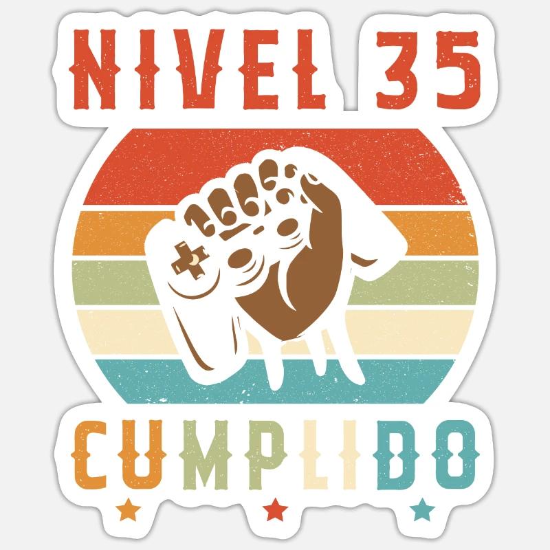 Niveau 35 complete - Sticker taille S (10 x 10 cm) - blanc mat
