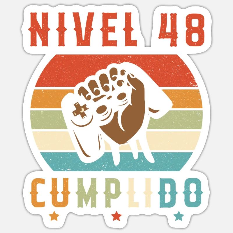 Niveau 48 Complet - Sticker taille S (10 x 10 cm) - blanc mat
