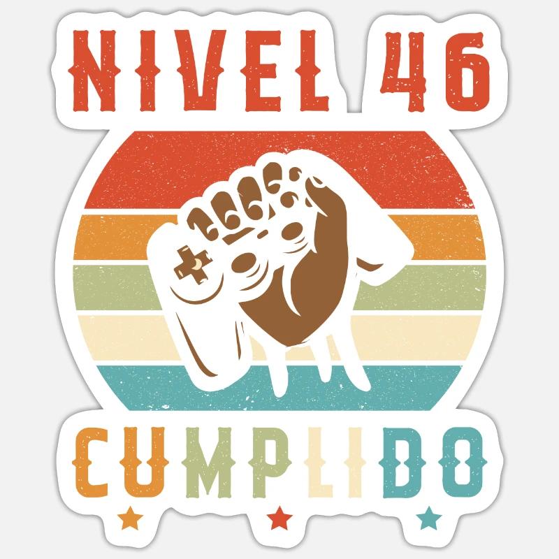 Niveau 46 Complet - Sticker taille S (10 x 10 cm) - blanc mat