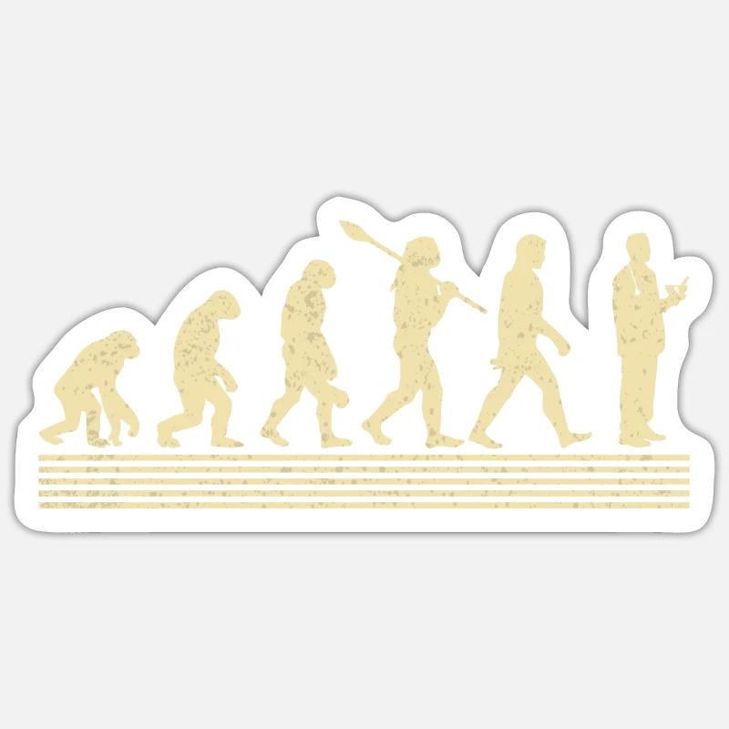 Évolution du pharmacien - Sticker taille S (10 x 10 cm) - blanc mat
