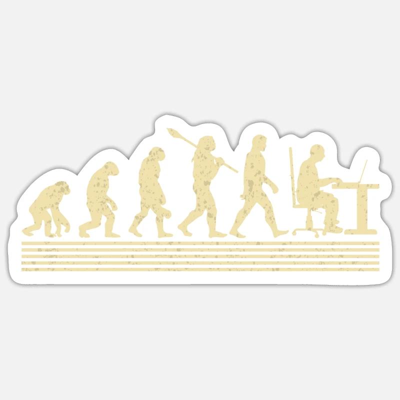 Software-entwickler-evolution - Sticker Größe S (10 x 10 cm) - Mattweiß