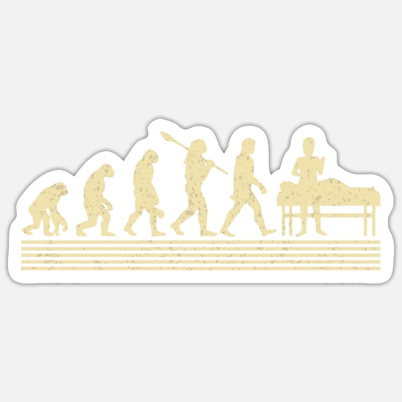 Evolution Des Physiotherapeuten - Sticker Größe S (10 x 10 cm) - Mattweiß