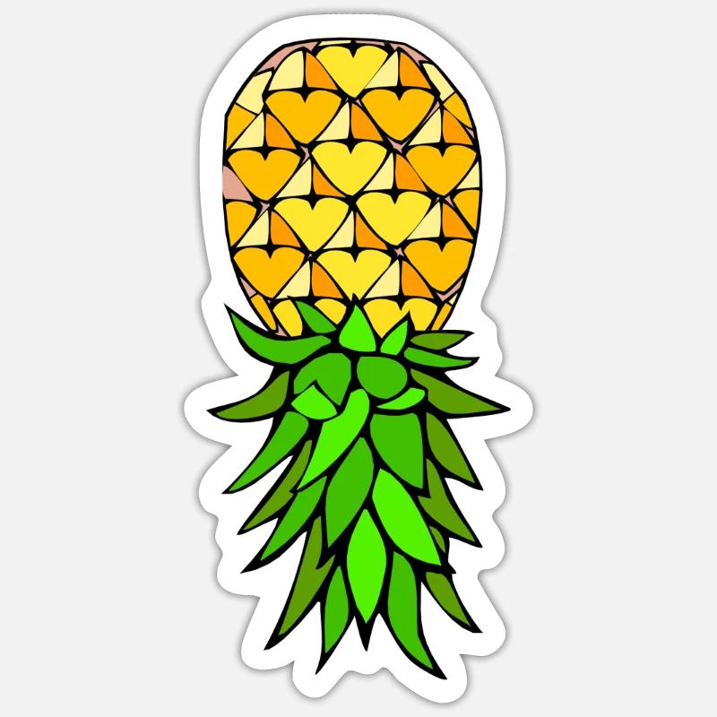 Funny Upside Down Pineapple Swinger Merchandise Sticker size S (10 x 10 cm)