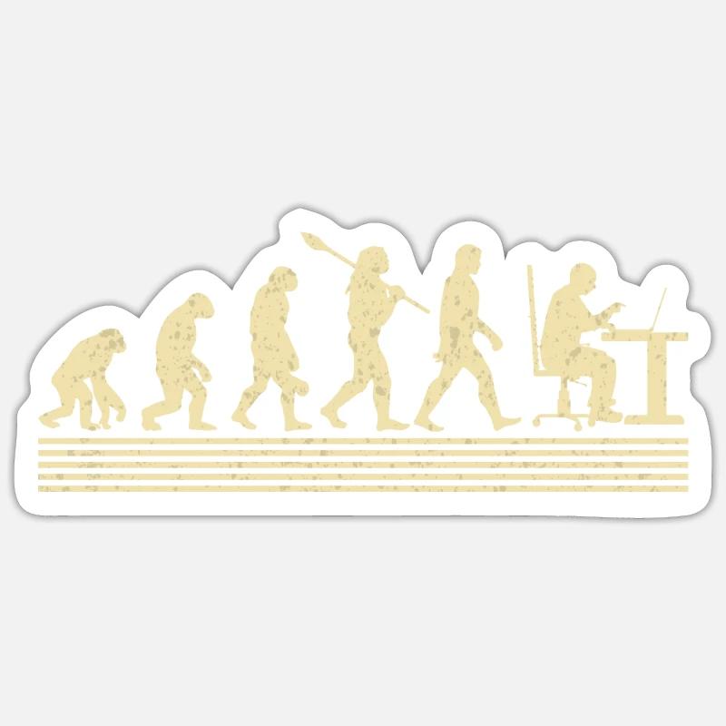 Evolution Des Computerprogrammierers Sticker Größe S (10 x 10 cm)