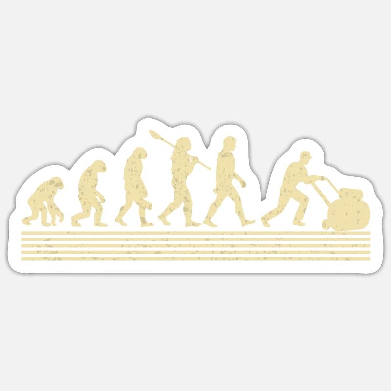 Évolution des paysagistes - Sticker taille S (10 x 10 cm) - blanc mat