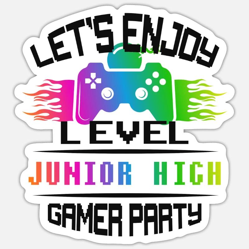 Level JUNIOR HIGH keep calm and game on Sticker size S (10 x 10 cm)