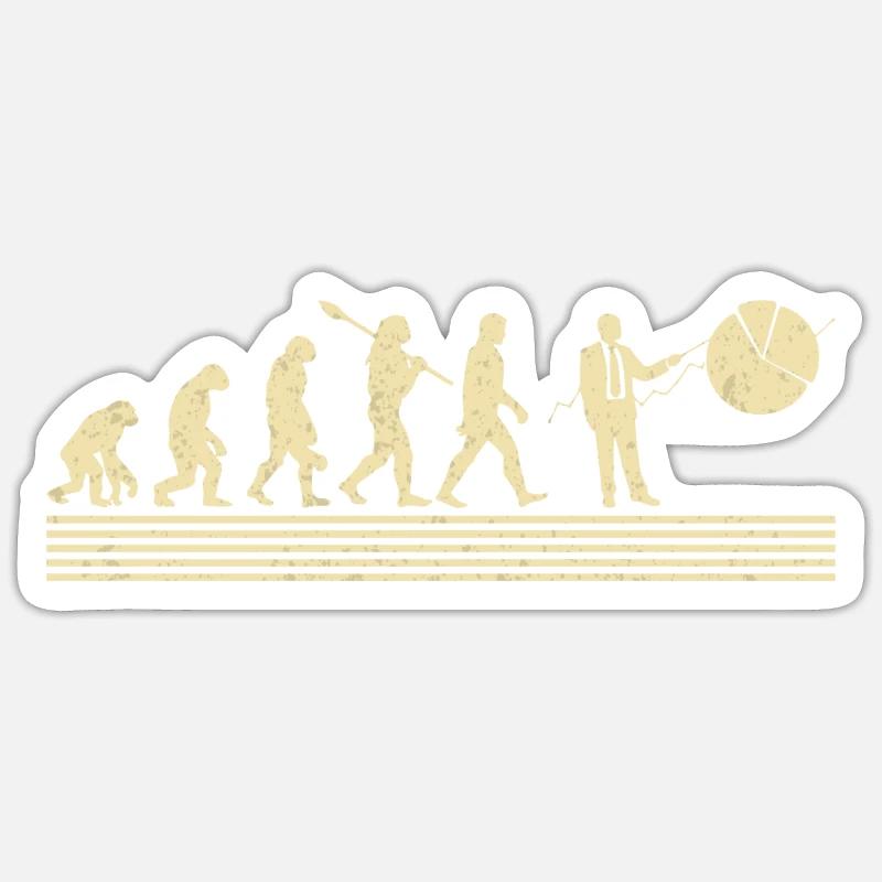 Evolution Des Finanzanalysten - Sticker Größe S (10 x 10 cm) - Mattweiß