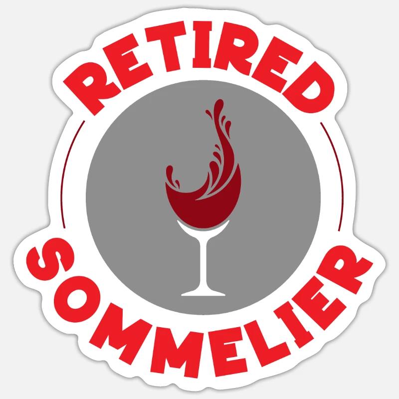Sommelier Wine Drinking Tasting - Sticker Größe S (10 x 10 cm) - Mattweiß