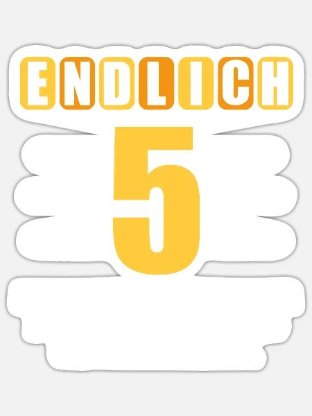 Endlich 5 Mama sagt hab nur 2 Fehler 5. Geburtstag - Sticker Größe S (10 x 10 cm) - Mattweiß