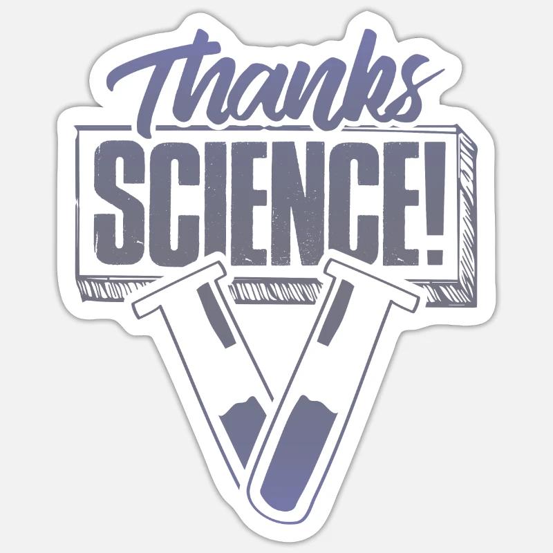 merci la science - Sticker taille S (10 x 10 cm) - blanc mat