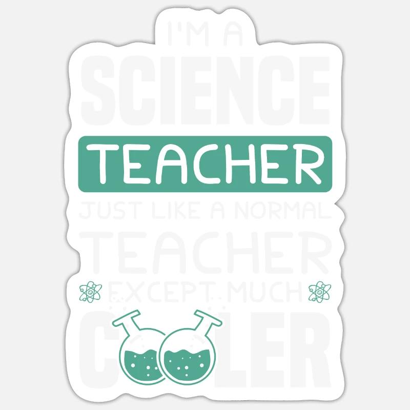 Professeur de sciences - Sticker taille S (10 x 10 cm) - blanc mat