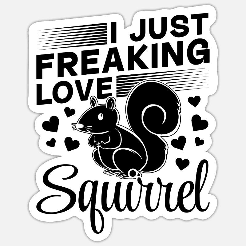 Eichhörnchenliebhaber Ich liebe Eichhörnchen Sticker Größe S (10 x 10 cm)