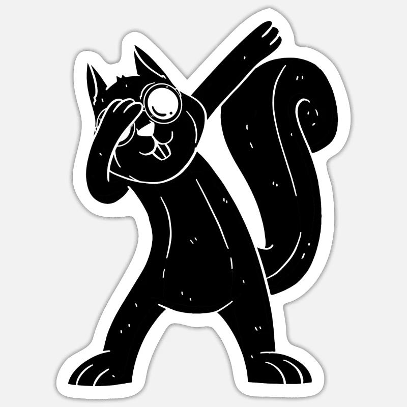 Eichhörnchen, cooles Eichhörnchen mit - Sticker Größe S (10 x 10 cm) - Mattweiß