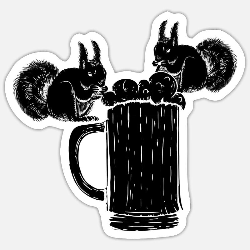 Lustiges Eichhörnchen, lustiges Eichhörnchen, das Sticker Größe S (10 x 10 cm)