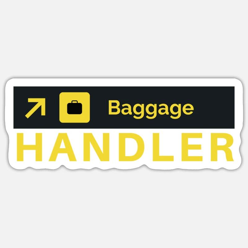 Baggage Handler Airfield Airport Worker - Sticker Größe S (10 x 10 cm) - Mattweiß
