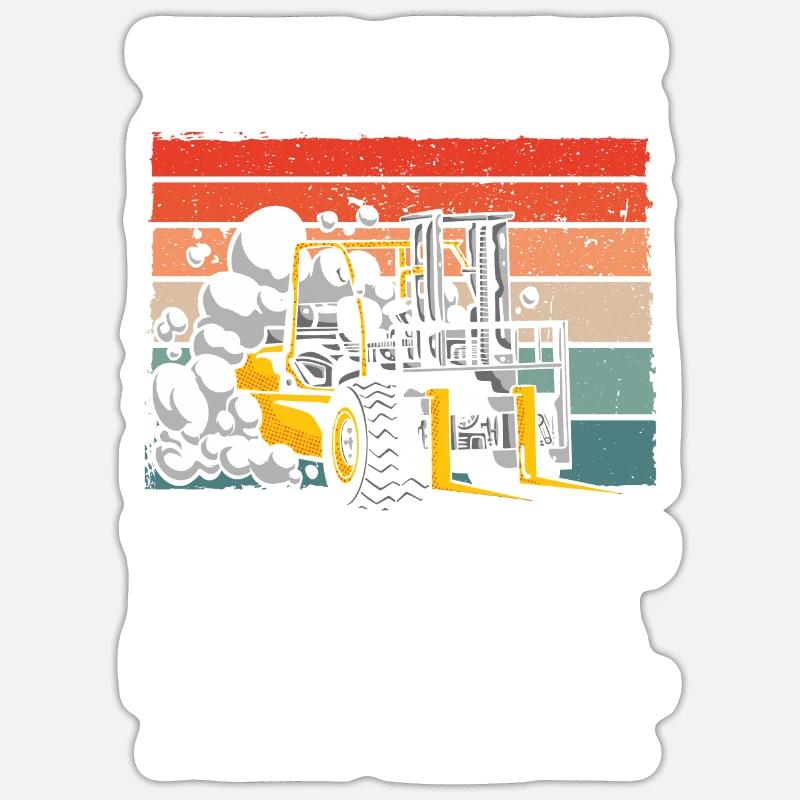 Staplerfahrer Gabelstaplerfahrer Geschenkidee - Sticker Größe S (10 x 10 cm) - Mattweiß