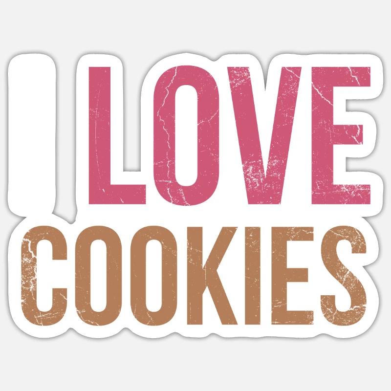 Ich Liebe Kekse Für Bäcker Oder Backfans Sticker Größe S (10 x 10 cm)