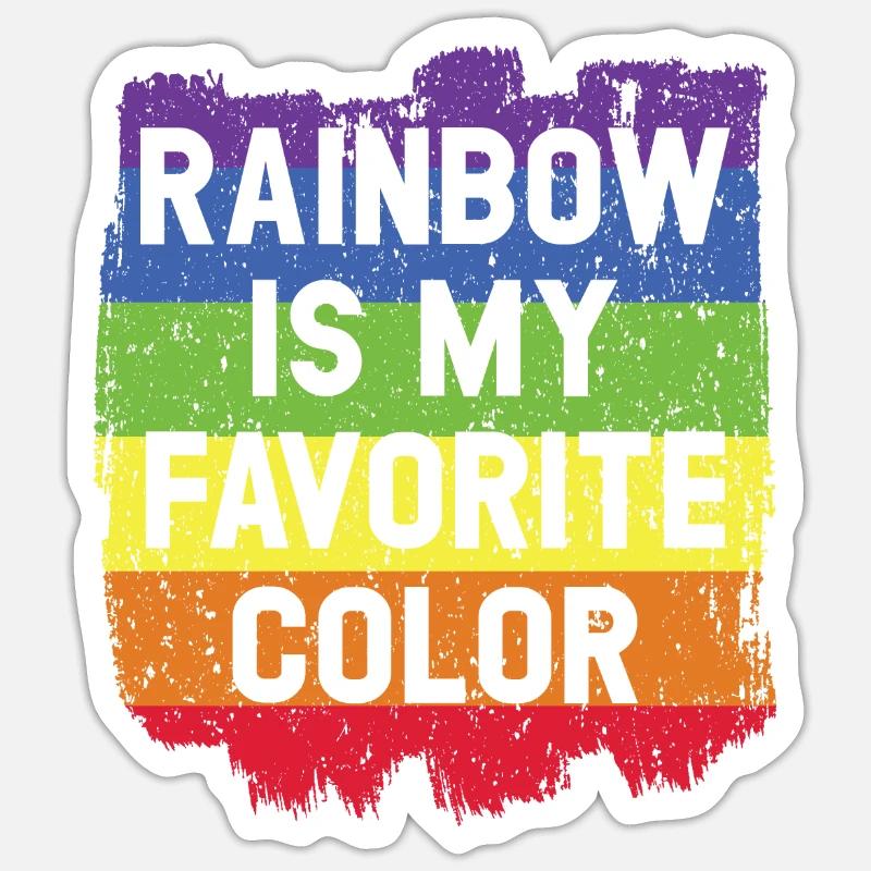 Rainbow est ma couleur préférée Rainbow Whisperer - Sticker taille S (10 x 10 cm) - blanc mat