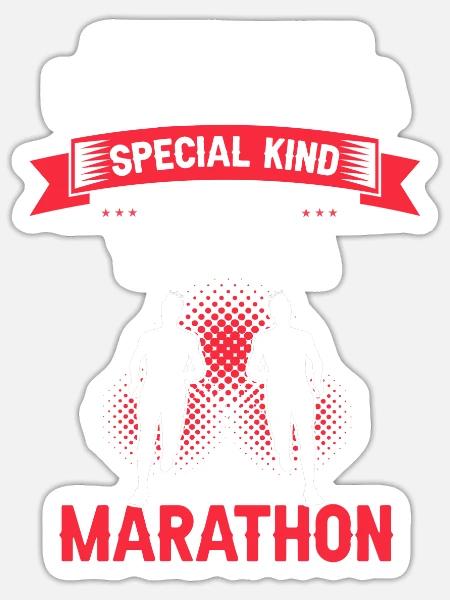 Takes A Special Kind Of Idiot To Run A MARATHON - Sticker Größe S (10 x 10 cm) - Mattweiß