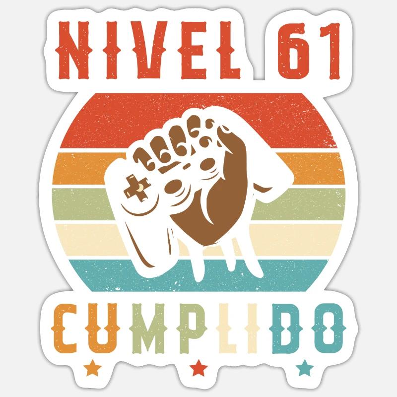 Niveau 61 complete - Sticker taille S (10 x 10 cm) - blanc mat