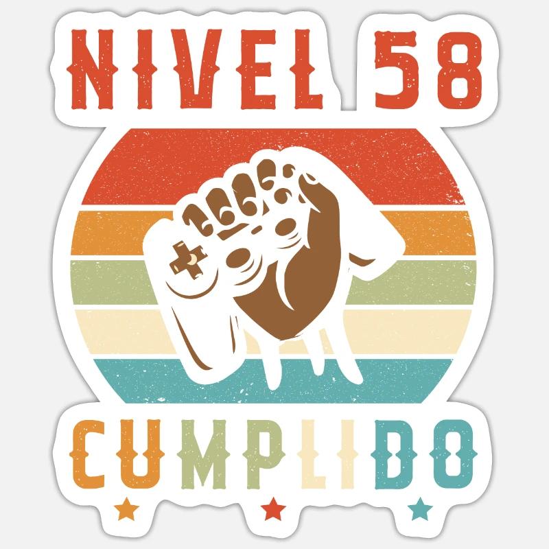 Niveau 58 complete - Sticker taille S (10 x 10 cm) - blanc mat