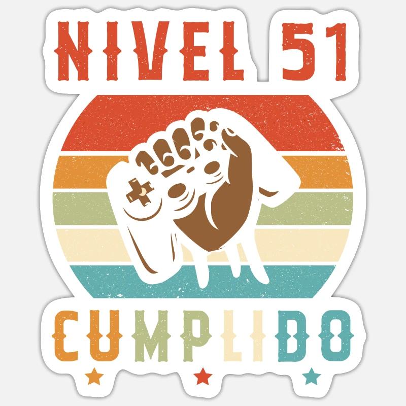 Niveau 51 complete - Sticker taille S (10 x 10 cm) - blanc mat