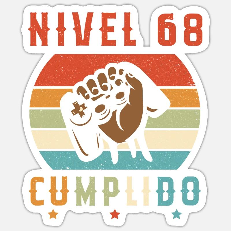Niveau 68 complete - Sticker taille S (10 x 10 cm) - blanc mat