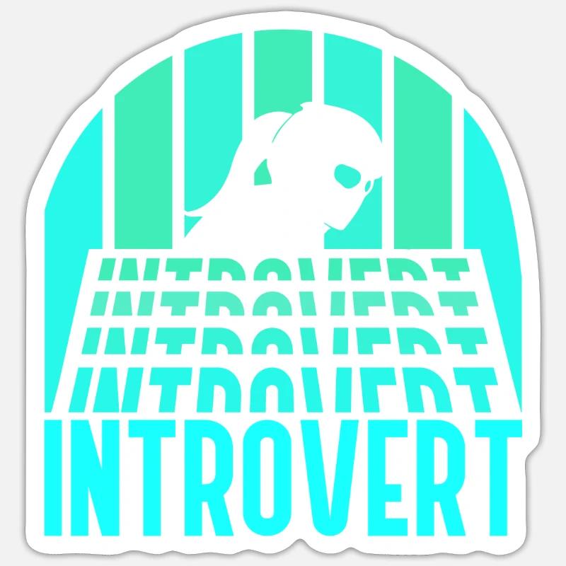 Sarcasme introverti Timide introverti - Sticker taille S (10 x 10 cm) - blanc mat