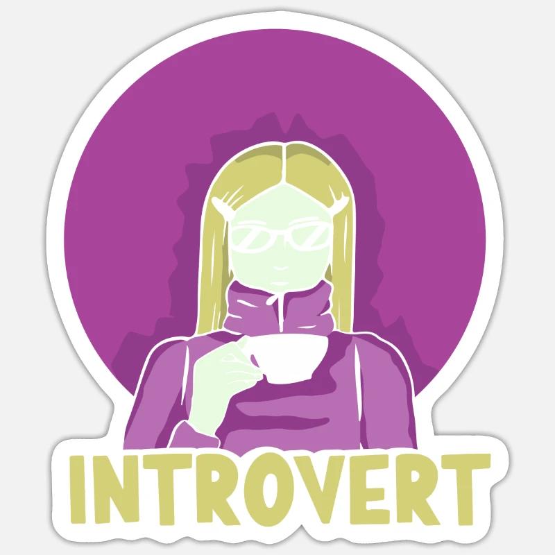 Introvertiert Sarkasmus Introvertierter Schüchtern Sticker Größe S (10 x 10 cm)
