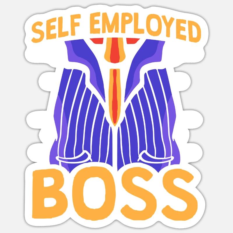 Selbständiger Chef Freelancer Selbstständig - Sticker Größe S (10 x 10 cm) - Mattweiß