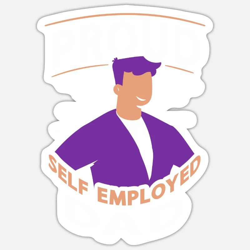 Stolzer Selbständiger Vater Selbstständig - Sticker Größe S (10 x 10 cm) - Mattweiß