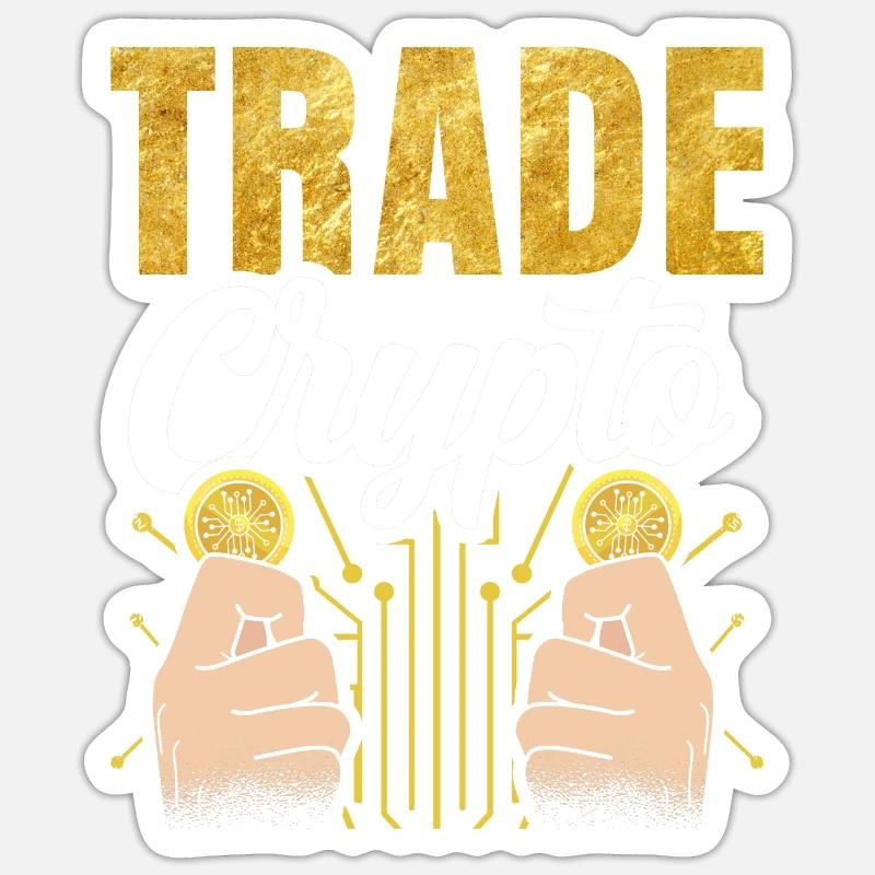 Crypto Trading Trading Trade Crypto Trader - Sticker formato S (10 x 10 cm) - bianco opaco
