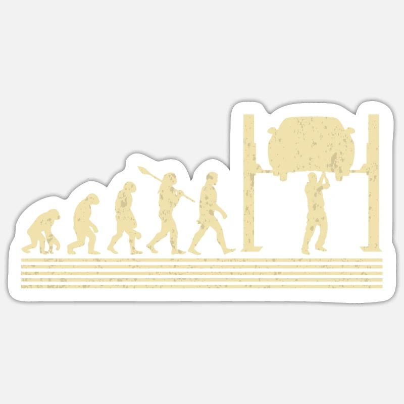 Automechanical evolution - Sticker size S (10 x 10 cm) - white matte