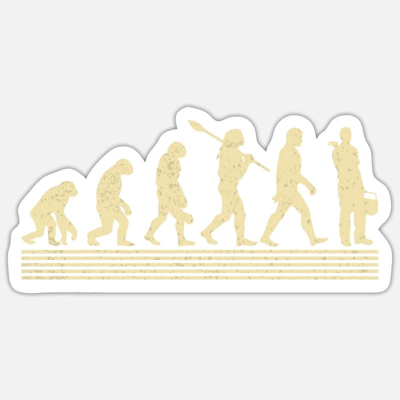 Klempner-evolution - Sticker Größe S (10 x 10 cm) - Mattweiß