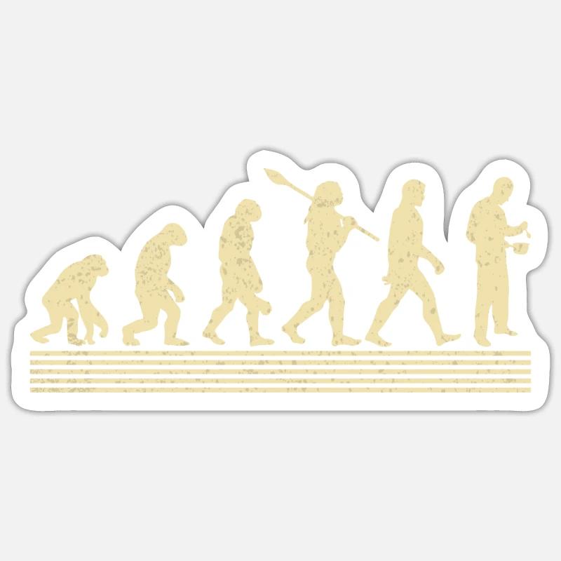 Évolution de la cuisine - Sticker taille S (10 x 10 cm) - blanc mat