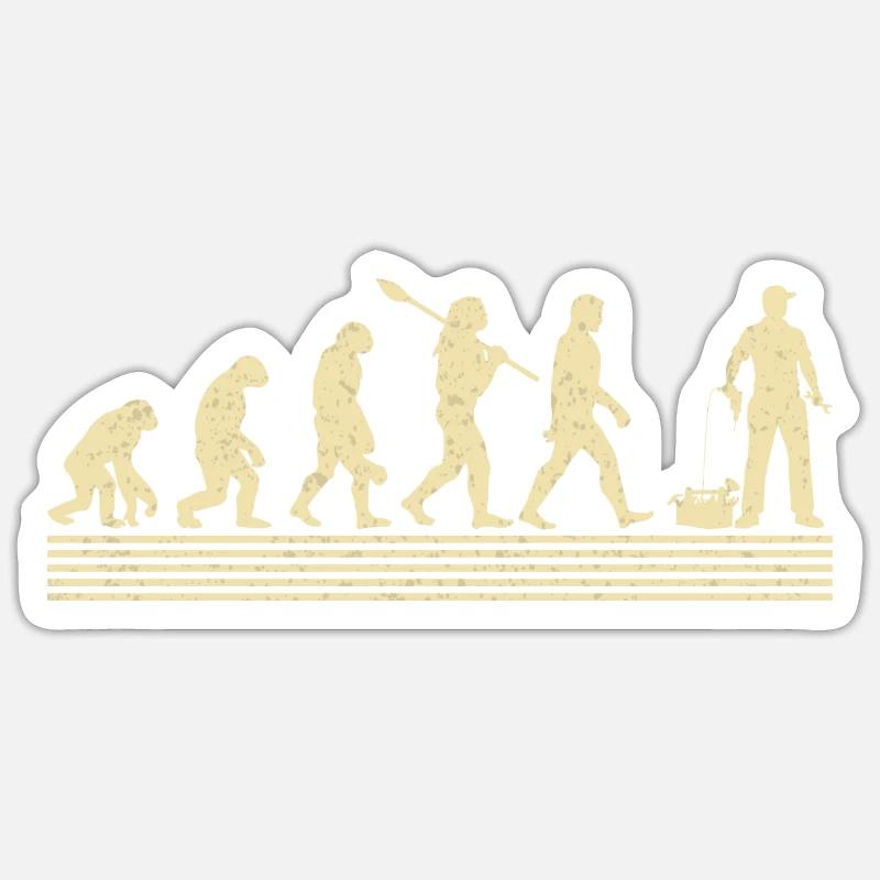 Mechanical evolution - Sticker size S (10 x 10 cm) - white matte